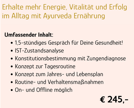 Ernährung Coaching nach Ayurveda