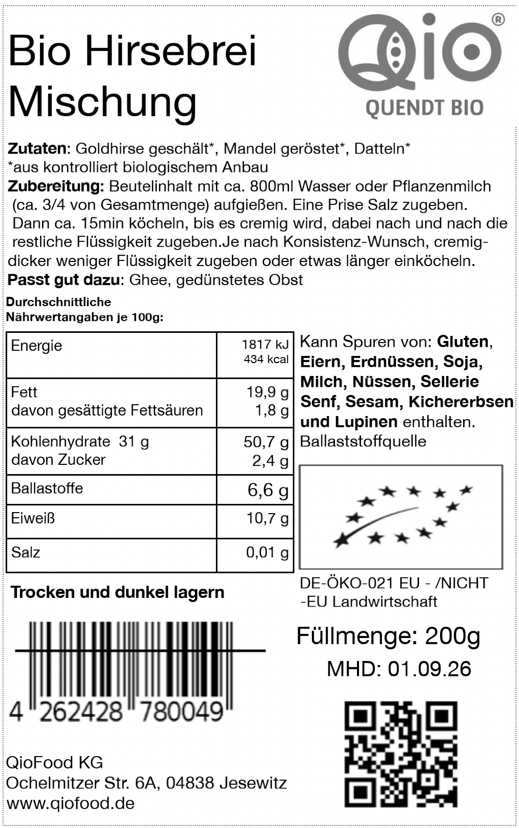 No.4 Hirsebrei Frühstück Mischung 200g