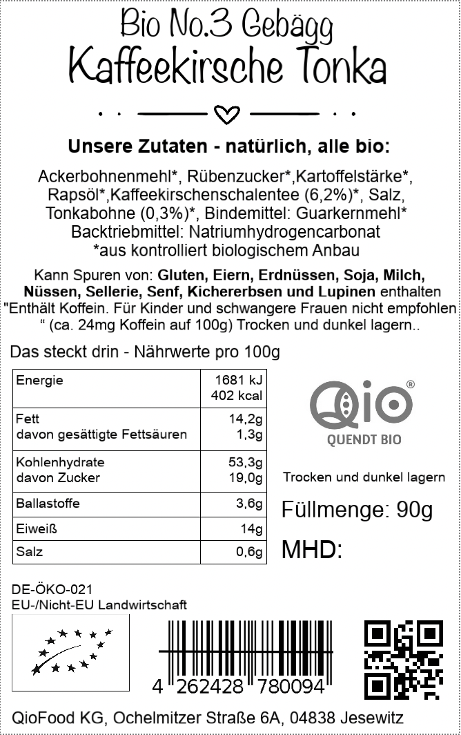 No.3 GEBÄGG - Kaffeekirsche Tonka 90g