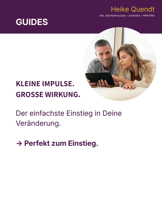 Digitale Ernährungs-Guides von Heike Quendt mit praktischen Impulsen für mehr Wohlbefinden.